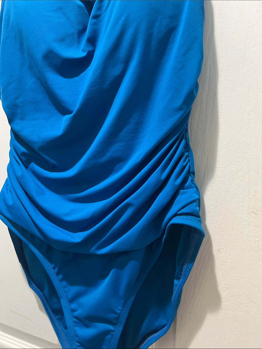 La Blanca Bright Blue Ruched One-Piece Swimsuit - Picture 7 of 7